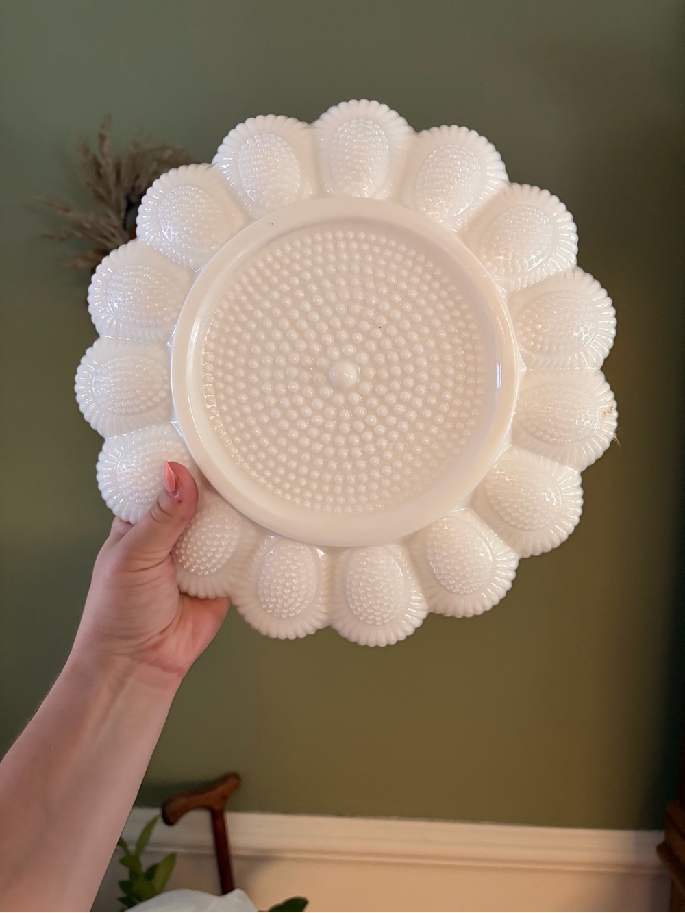 Classic Milk Glass Deviled Egg Serving Tray - Picture 2 of 2